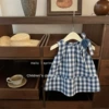 7422-plaid skirt