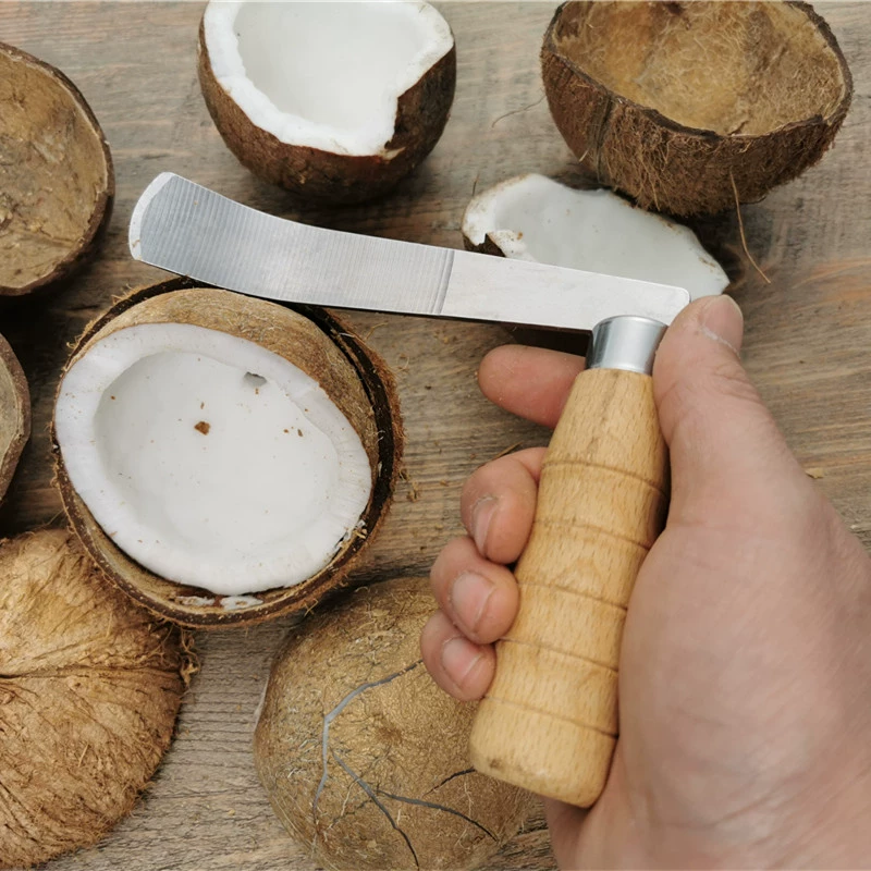 Ланмэй открывает кокосы, ножи для кокоса, открытие скорлуп кокоса, чистит мясо кокоса, кокосовое яйцо, кокос зелёное открытие