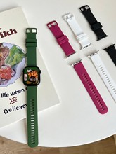 适用于applewatch7苹果手表iwatch89代65432代SE休闲运动硅胶表带