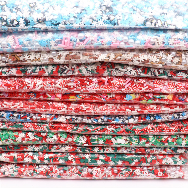 Christmas soft clay slices nail art stickers mixed set DIY handmade materials cross-border holiday party DIY decoration accessories Christmas soft clay slices nail art stickers mixed set DIY handmade materials cross-border holiday party DIY decoration accessories