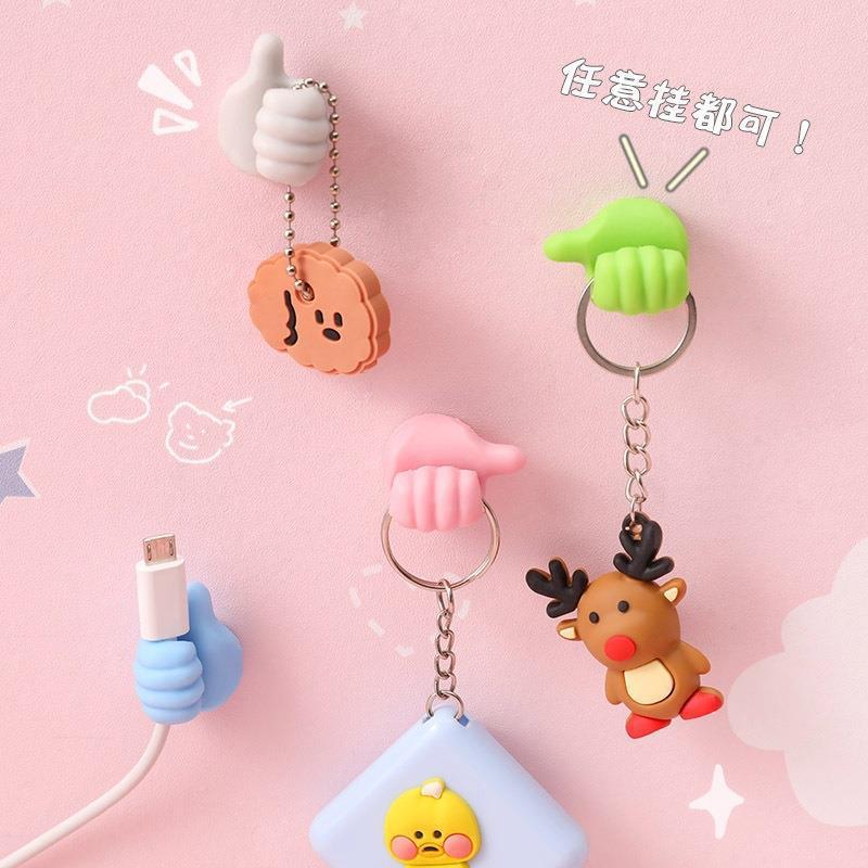 gancho de pulgar cable de escritorio cable de datos de almacenamiento fijador de cable de carga conveniente sin marcas gancho adhesivo sin agujeros