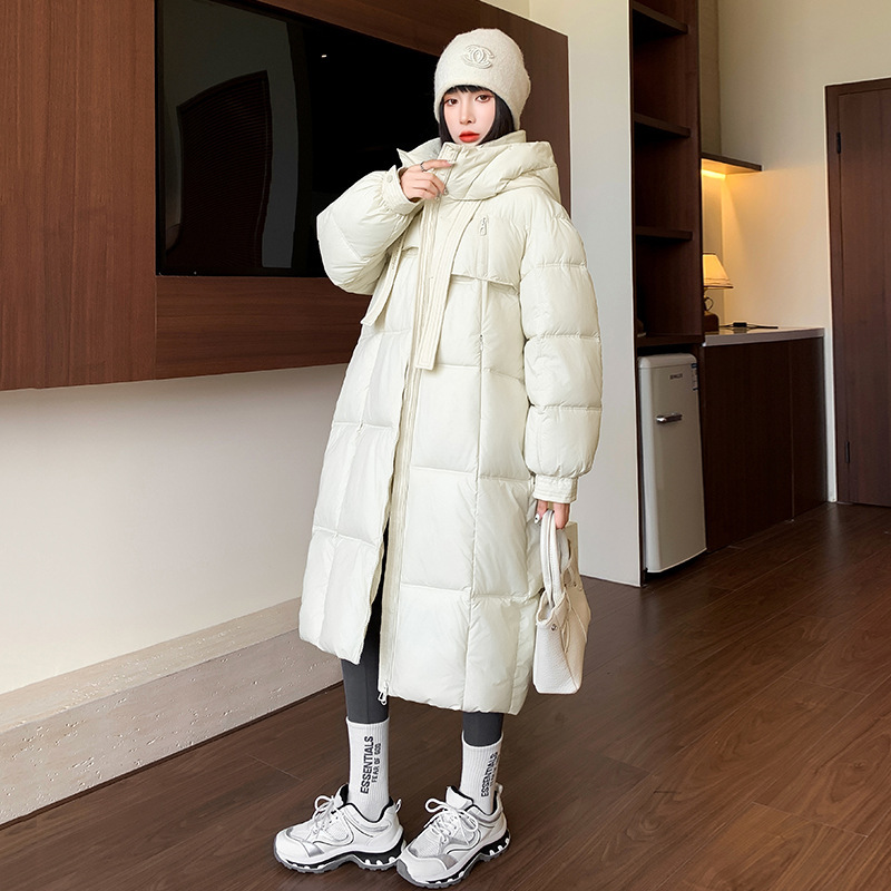 2025 invierno de nuevo algodón chaqueta de algodón para damas largo y grueso chaqueta de algodón suelta a prueba de frío chaqueta de algodón de pan caliente