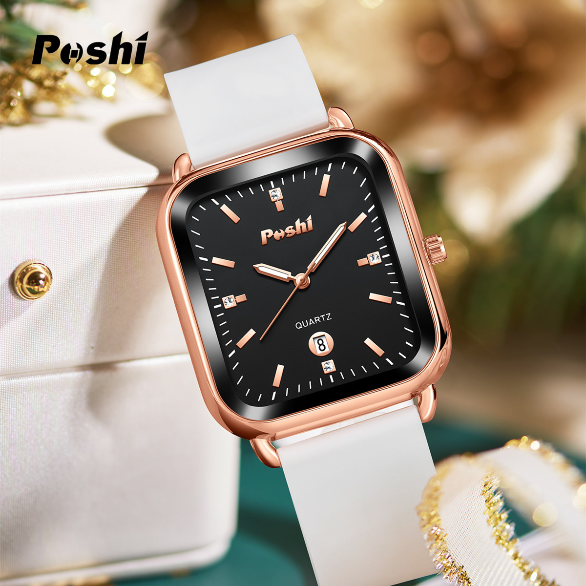 Tiktok transfronterizo TK Venta caliente simple pequeño reloj cuadrado para hombres y mujeres reloj POSHI Internet celebridad Moda mujer reloj de cuarzo