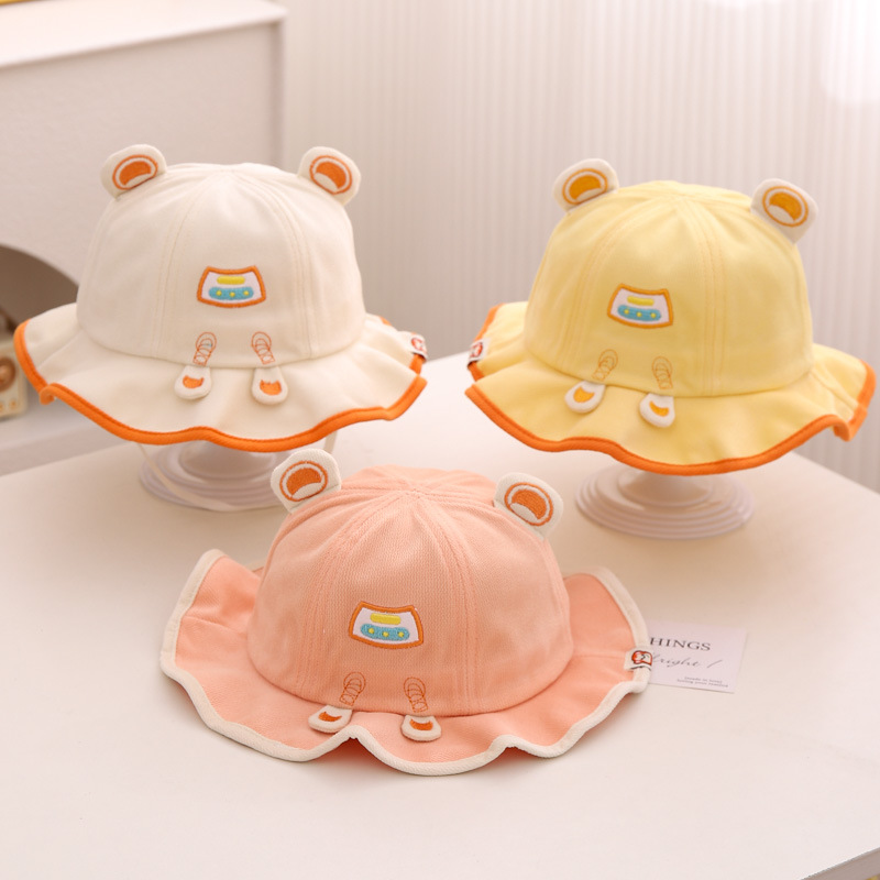 Sombreros para bebés primavera y otoño lindos dibujos animados ajustable pescador pequeño mes de edad sombrero solar a prueba de viento sombrero de invierno recién nacido