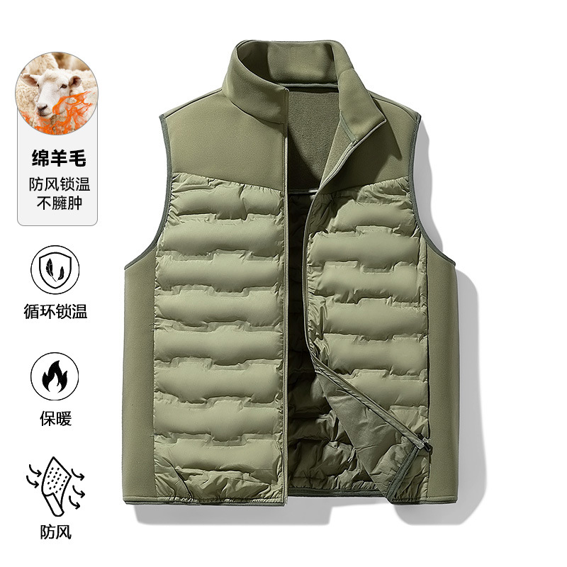 Cross-border e-commerce: New autumn/winter styles – men’s stand-up collar cotton vests, warm inner layers, patchwork vests, and lightweight, warm vests for couples