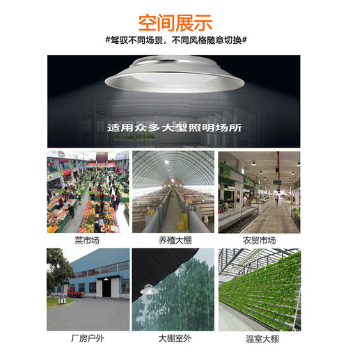 Yaming LED Industrial Light E27 Screw Base Industrial Three Anti Flying Saucer Light Super Bright Factory Workshop Building Lighting Bulb