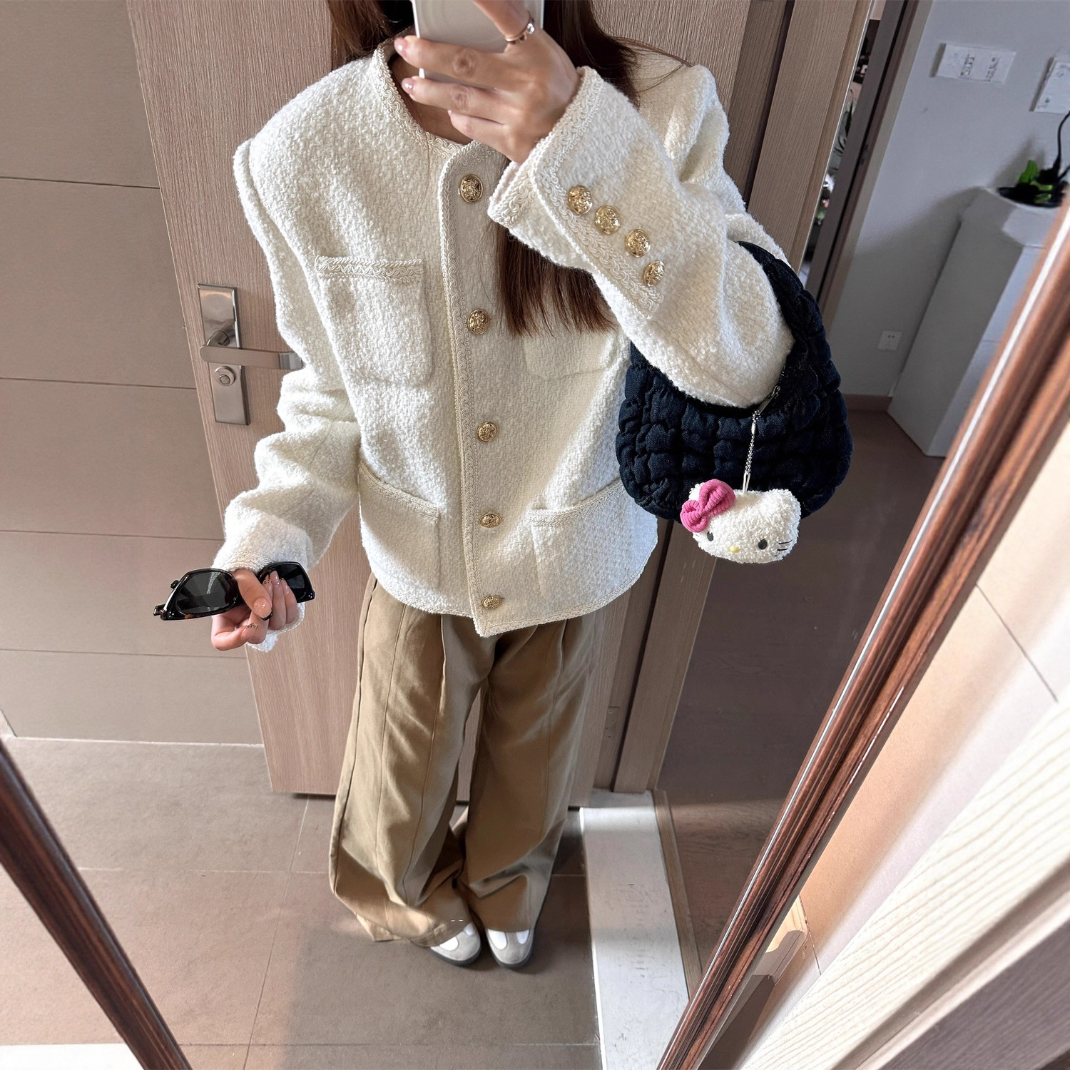 Tweed Wool Chanel-Style Jacket for Women 2025 Early Spring and Autumn New High-End Socialite Korean-Style Top