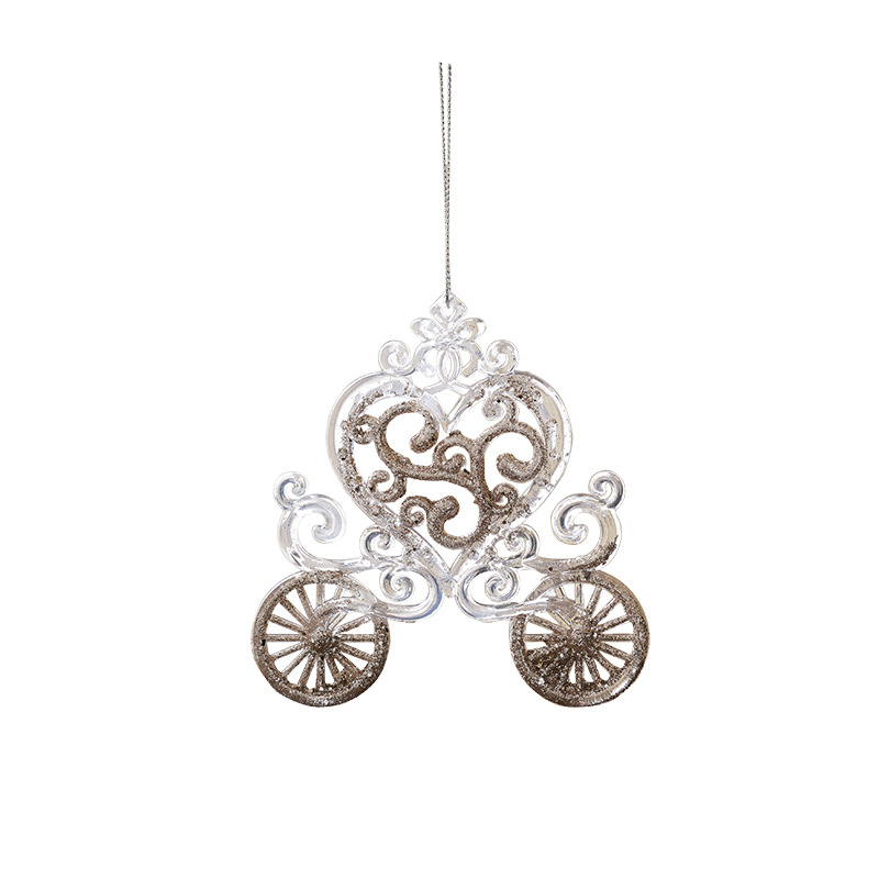 Buscando madera, árbol de Navidad transfronterizo, colgante de acrílico, campana, carruaje de calabaza, carrusel, colgante decorativo de bailarina