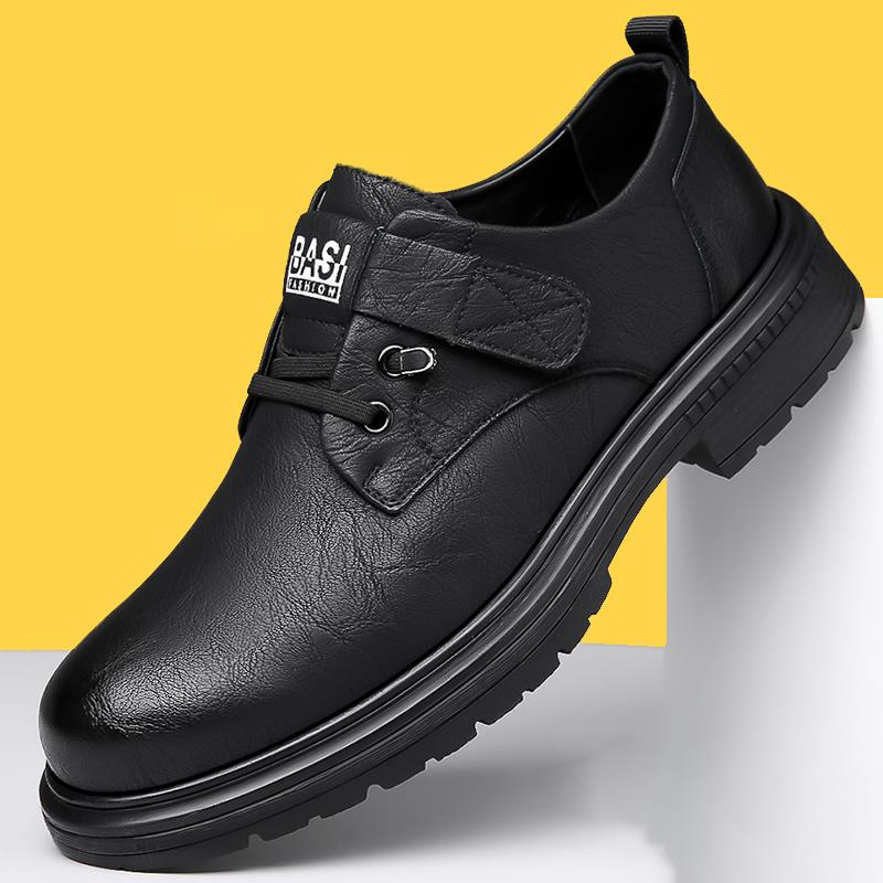 2026 Casual Leather Cotton Shoes, Waterproof Winter Fleece-Lined Thickened Soft Sole Men's Shoes_voghion.com
