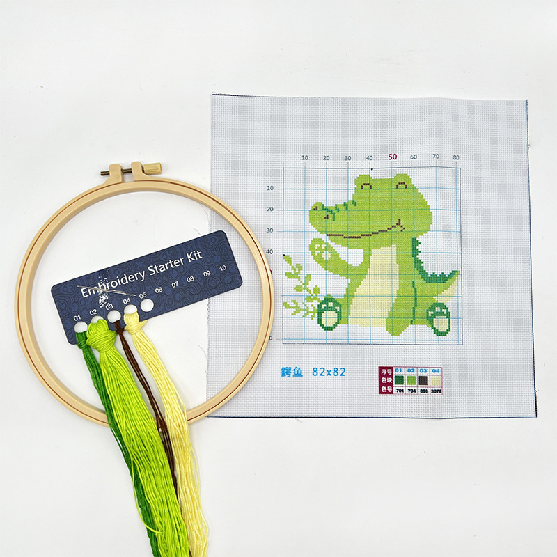 Bordado hecho a mano material de bricolaje paquete animal pequeño tamaño Cruz puntada colgante pintura flor principiante niños estudiante bolsa práctica