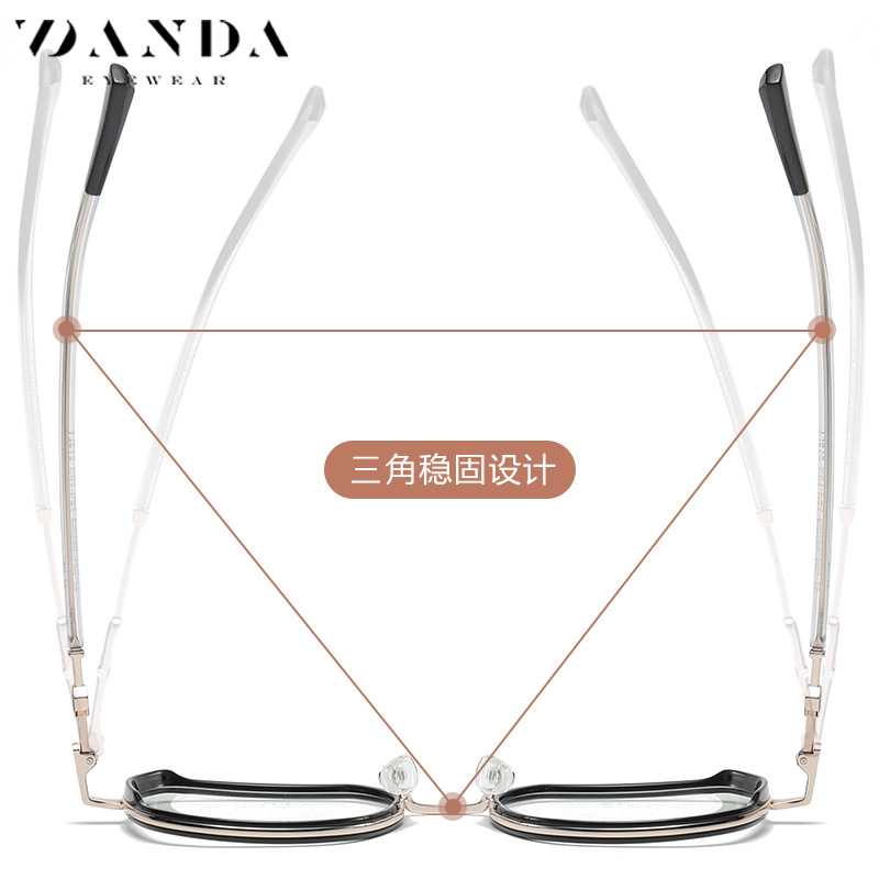 Nueva literaria retro espejo plano moda femenina miopía multilateral marco TJ812 ultra-ligero TR anti-azul gafas