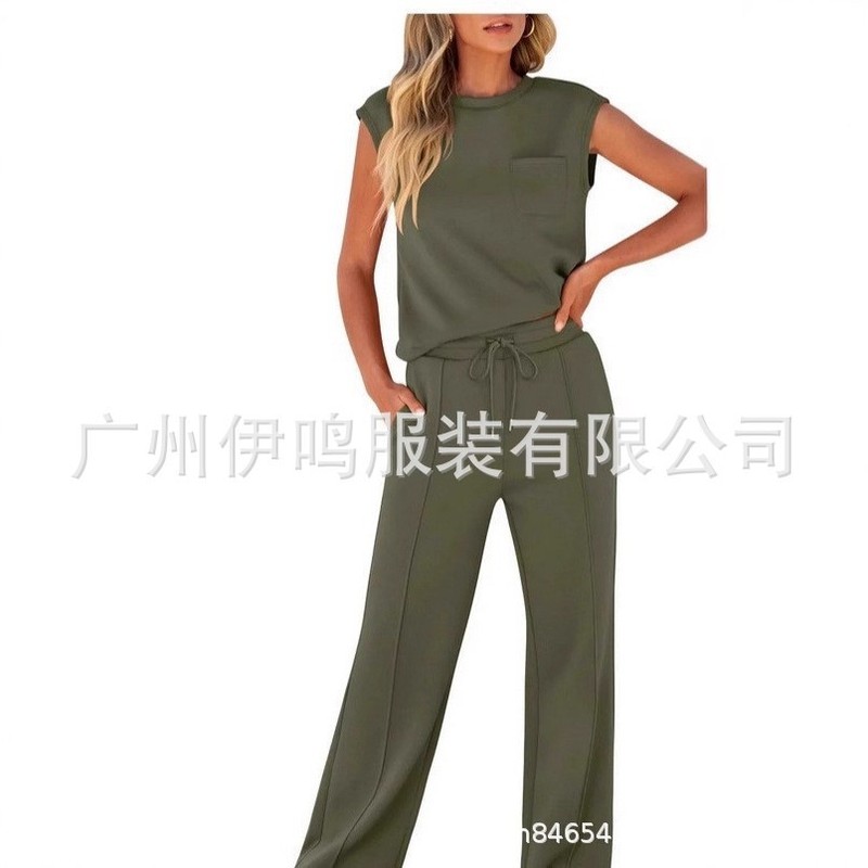 2025夏季新款欧美休闲运动风时尚短袖休闲套装时尚款时尚短袖女装|undefined