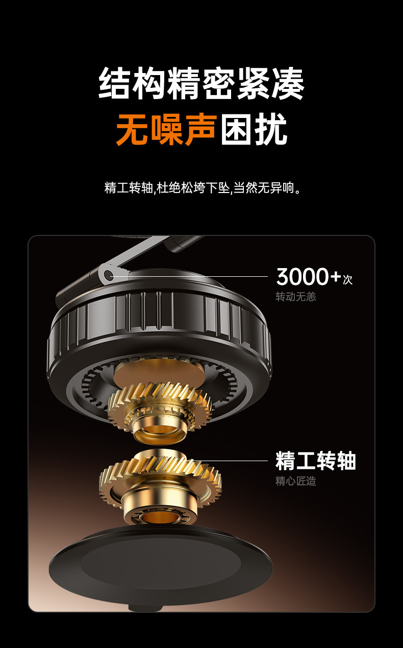 Cross-Border Vacuum Adsorption Car Phone Holder, Rotatable and Foldable, Suitable for Multiple Scenarios, Metal Magnetic Holder