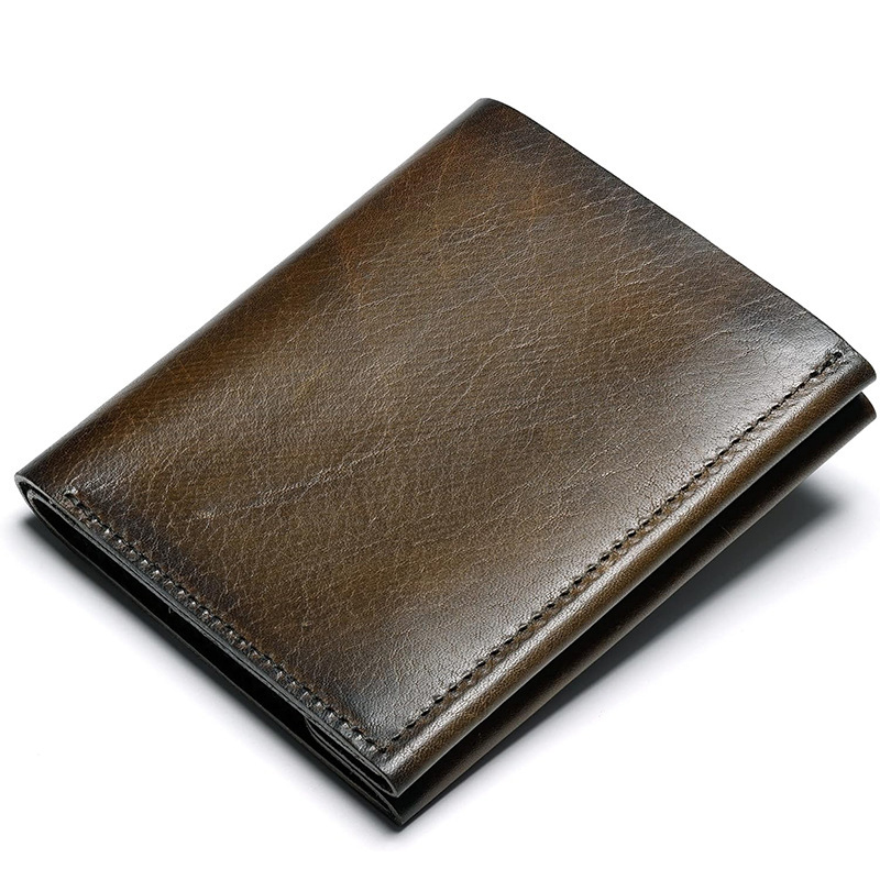 Amazon Japan Men's Genuine Leather Short Wallet Fashion High-end RFID Multi-function Snap Card Holder Japanese Wallet