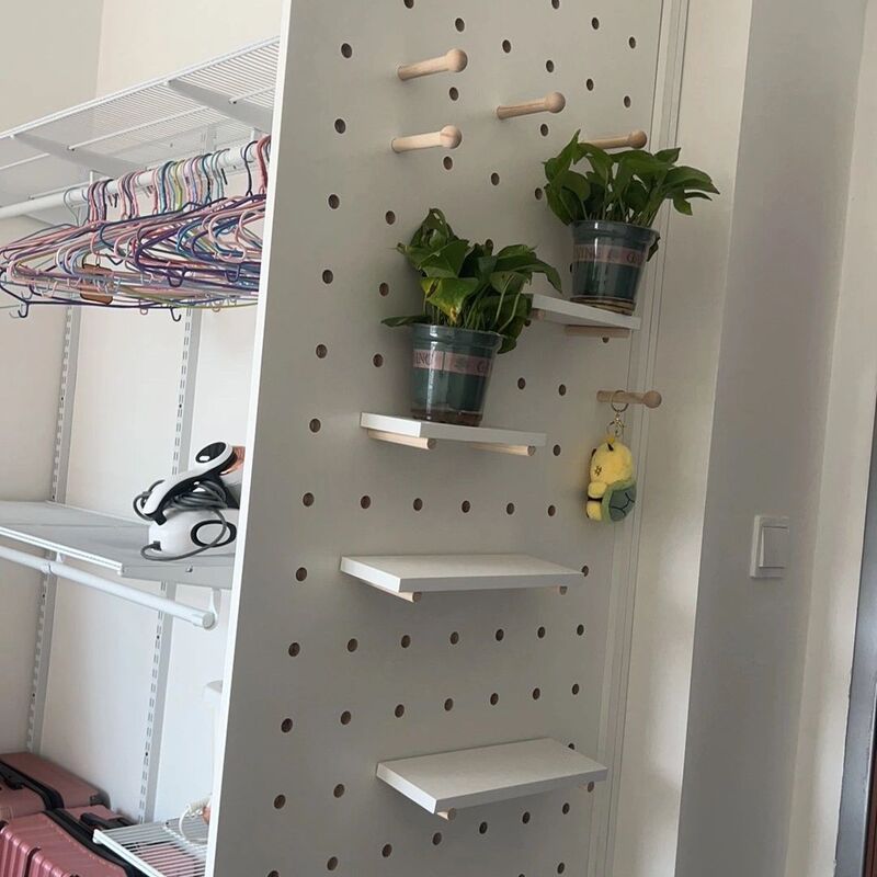 Metal Wardrobe Side Panel with Three-Sided Slot Perforated Board Screen Partition Side Wall Living Room Entrance Solid Wood Storage Rack Metal Wardrobe Side Panel with Three-Sided Slot Perforated Board Screen Partition Side Wall Living Room Entrance Solid Wood Storage Rack