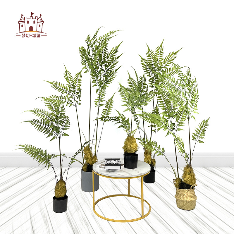 Estilo nórdico artificial cabeza de mono helecho Planta artificial biónico mono de oro helecho Internet celebridad planta verde bonsai interior sala de estar Decoración