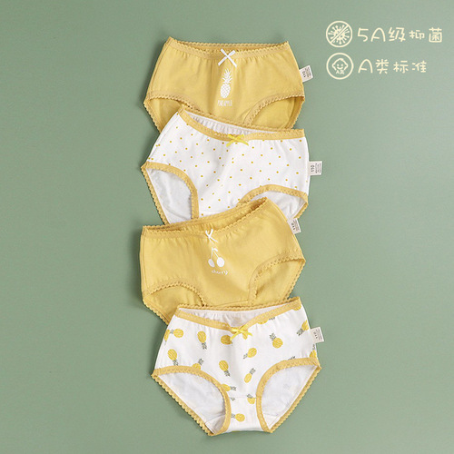 Girls underwear pure cotton baby A category summer children's briefs medium and large children cartoon cotton girls antibacterial shorts