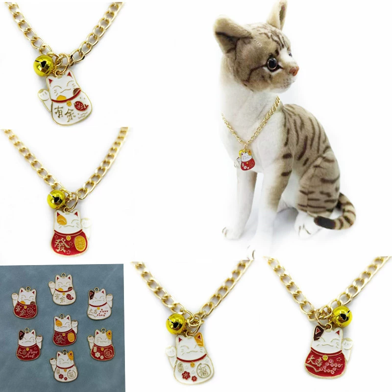2022 Новое металлическое ожерелье Lucky Cat с колокольчиком Daji Youyu Cat, украшение для домашних животных, бирка, Золотой ошейник