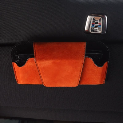 Car-mounted glasses clip sun Car Glasses Clip/Bill Clip - flip-glasses-case-orange