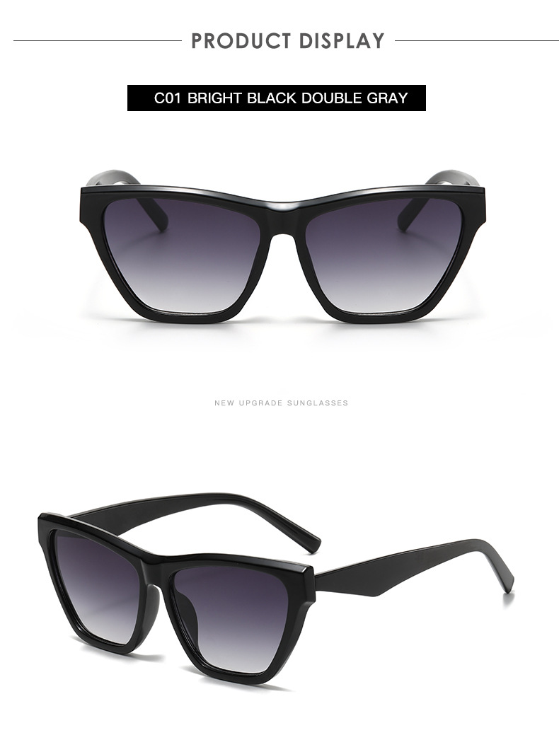 Square Glasses Style Streetwear Solid Color Ac UV400 Protection Square Full Frame Women's Sunglasses