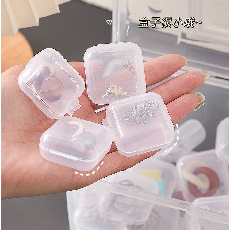 New Jewelry Anti-oxidation Small Square Box Transparent Storage Box Mini Convenient Pill Earrings Jewelry Packaging Box