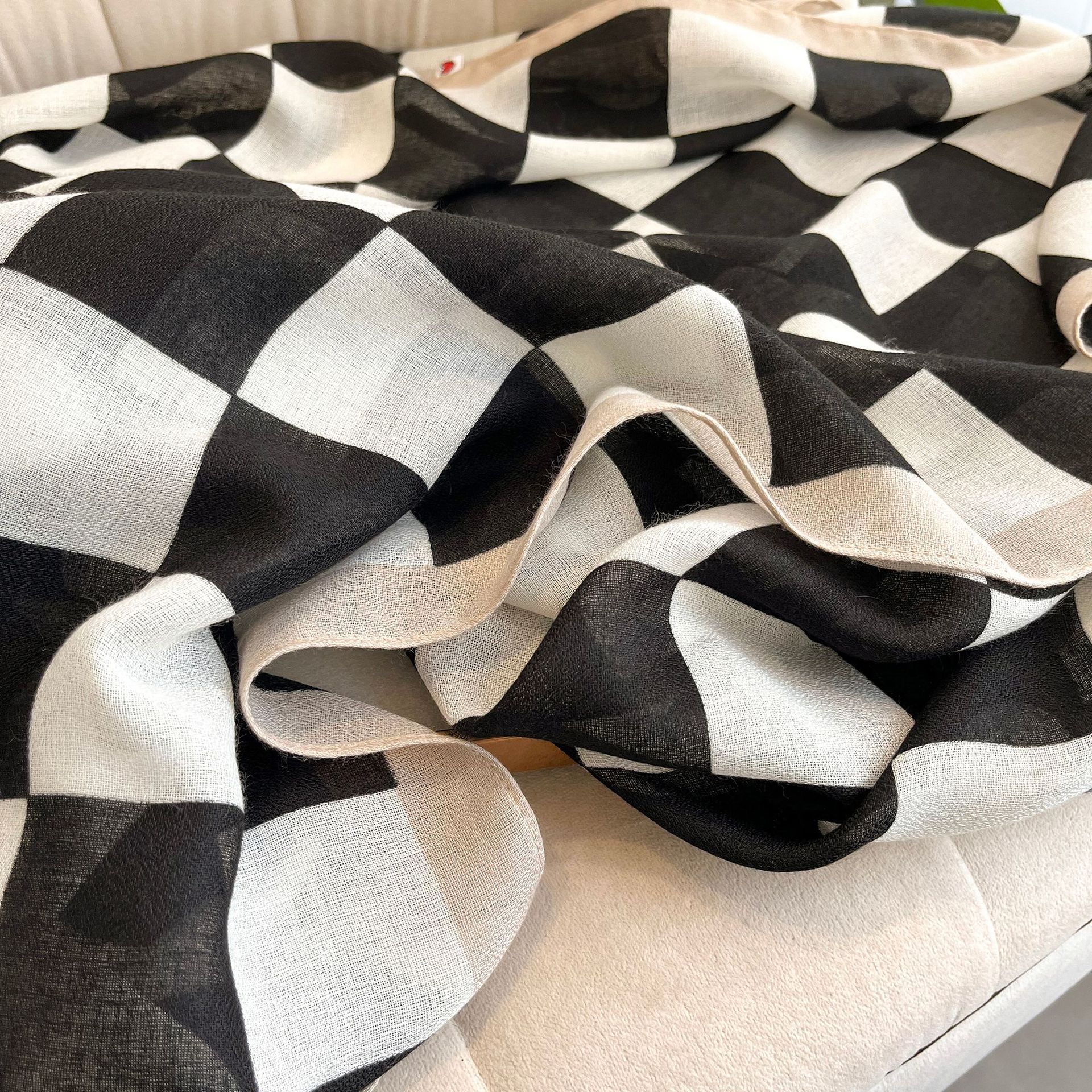 Sciarpa Donna 2023 Sciarpa in cotone e canapa primaverile e autunnale Sciarpa calda autunnale e invernale Camera estiva con aria condizionata_voghion.com