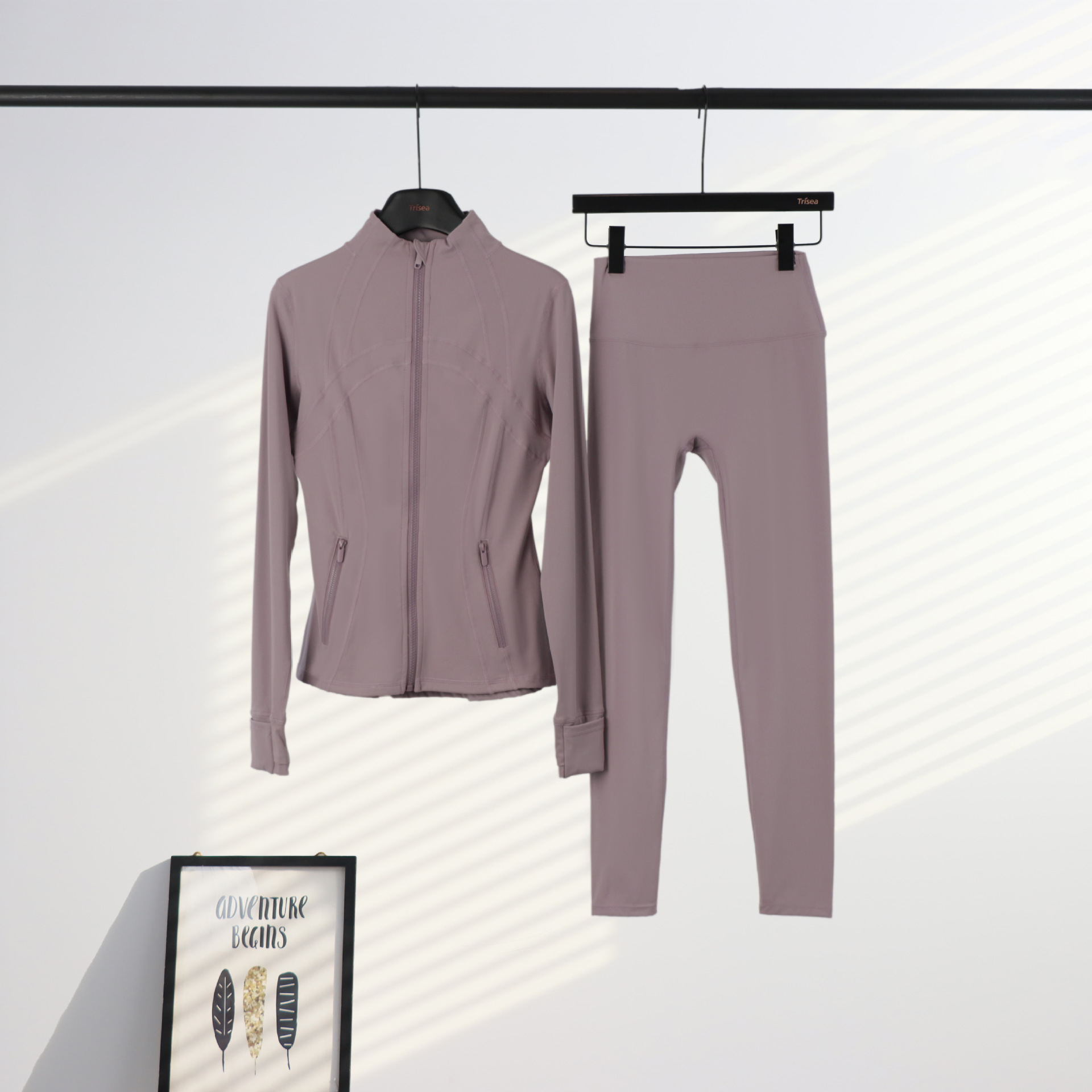 Women's Clothing Slim Fit Quick Drying Sports Jacket Set Elastic Fitness Running Yoga Suit In Stock_ecoleips.com
