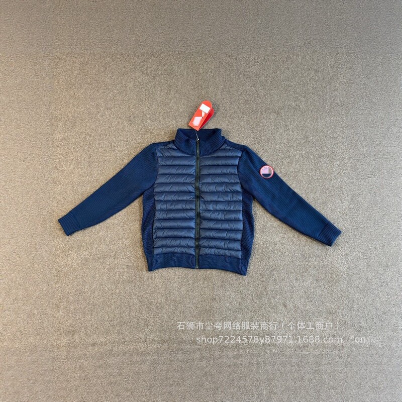New cross-border foreign trade men's stand-up collar knitted jacket from Big Goose, winter warm patchwork coat, slim fit and thickened