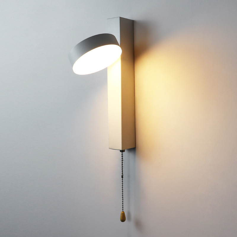 Transfronterizos modernos y simples LED interior lámpara de pared interior decoración del hogar dormitorio cabecera lámpara de cama habitación de hotel puede girar cabecera lámpara de pared