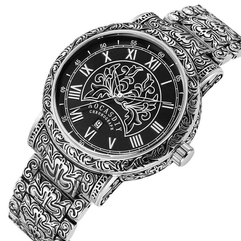 Orologio da uomo retrò di lusso vintage al quarzo con lega classica, design versatile e popolare_voghion.com