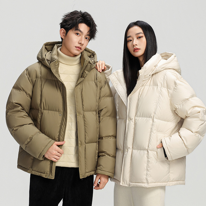 Wholesale New National Standard 90 down Jacket for Men and Women, Trendy Detachable Hood, Fashionable, Warm and Thickeneded Winter Couple Jacket