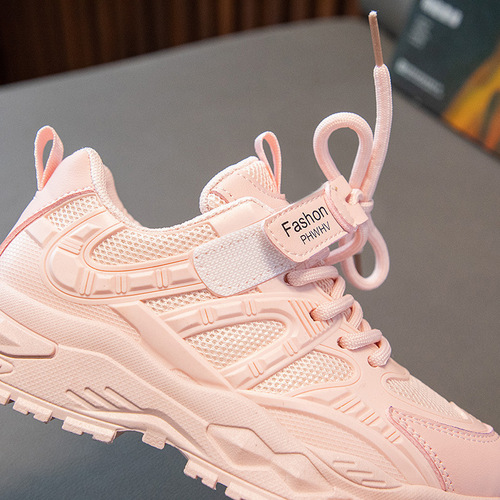 Girls Shoes 2024 Spring Children's Sports Shoes Mesh Breathable Little Girls Shoes Non-Slip Boys Casual Running Shoes