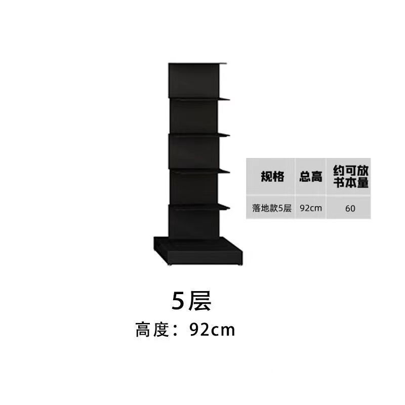 隐形书架落地置物架铁艺简易立式书柜客厅角落一体靠墙书本收纳架|undefined