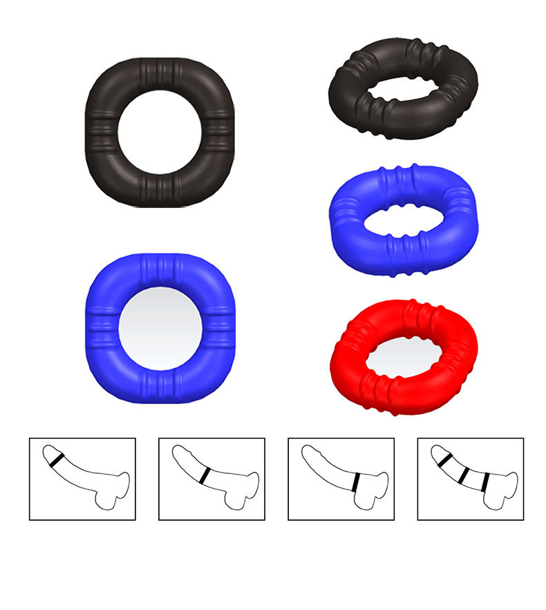 Liquid Silicone Lock Ring Penis Ring, Manual Control, Stretchy Adult Toy — detail image 1