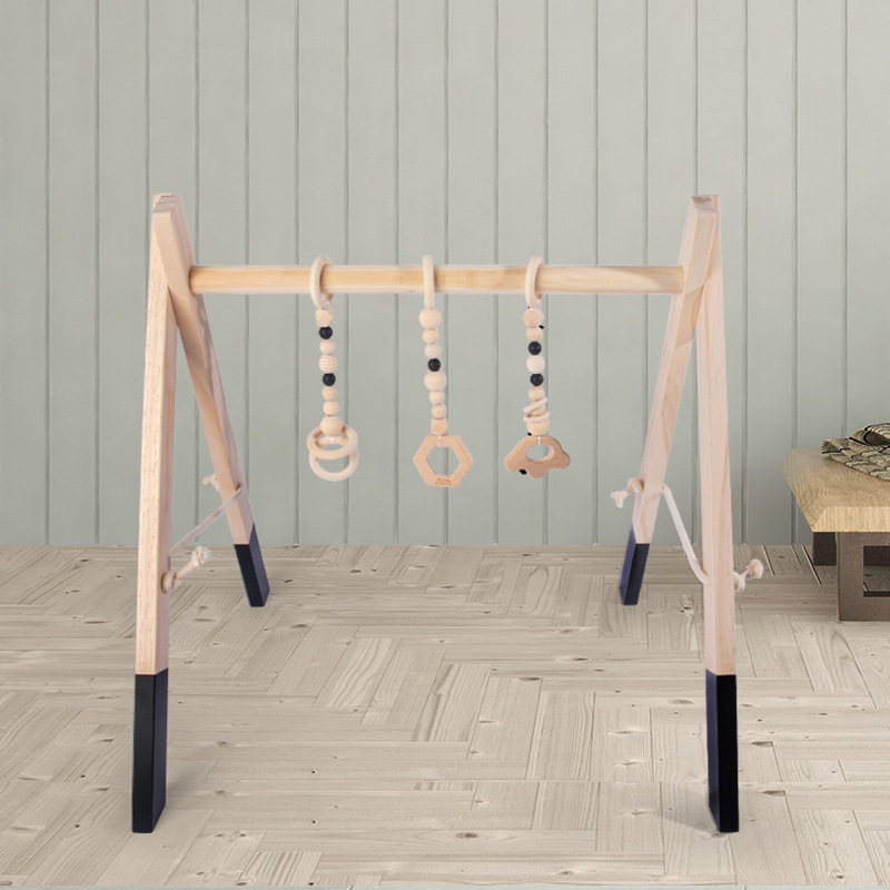 INS decorativo de madera Estilo nórdico fitness rack recién nacido ejercicio bebé educativo bebé fitness juguetes para niños image 3