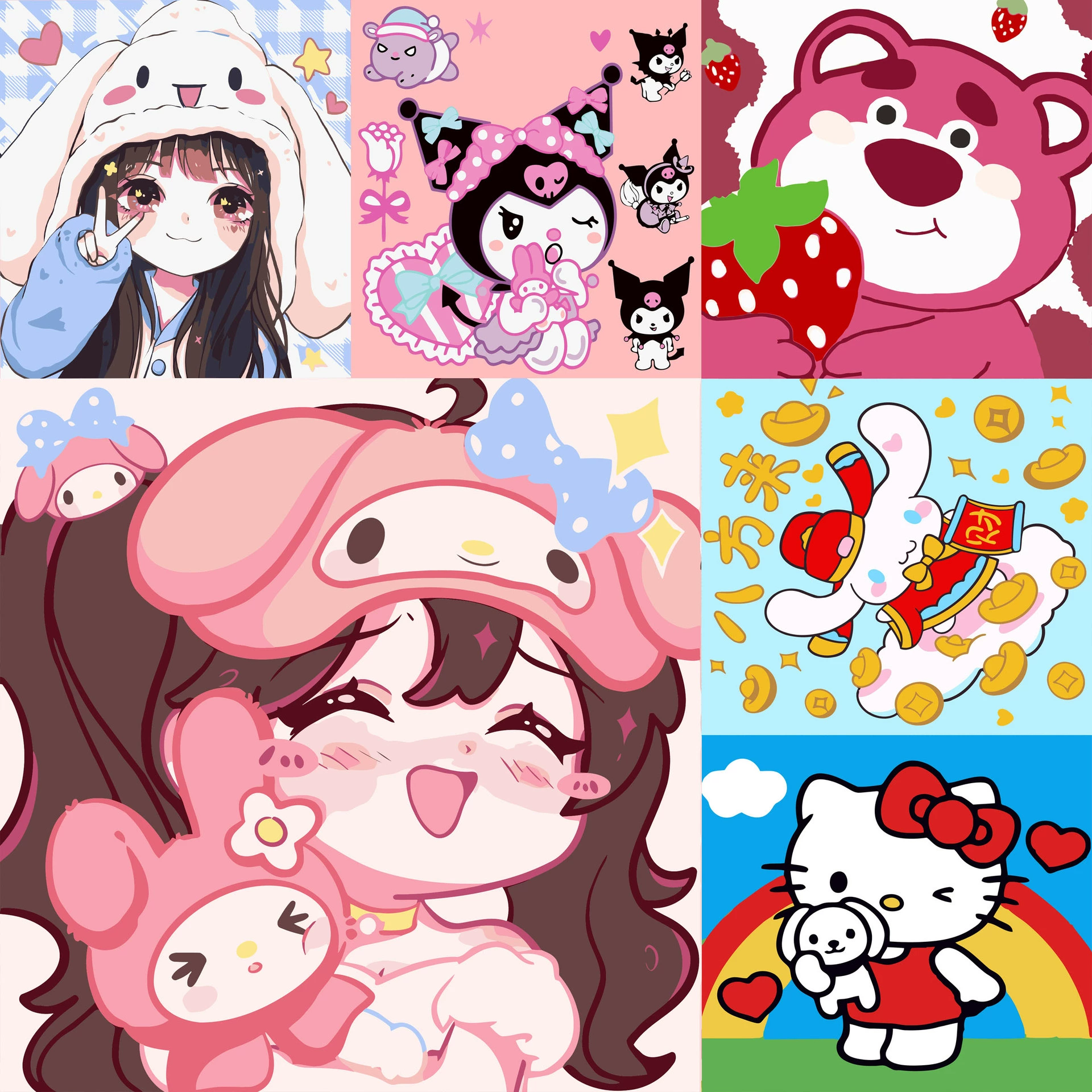 Цифровая картина-раскраска 20*20 см, ручная работа, DIY, декоративная, для детей, аниме, высококачественная цифровая живопись