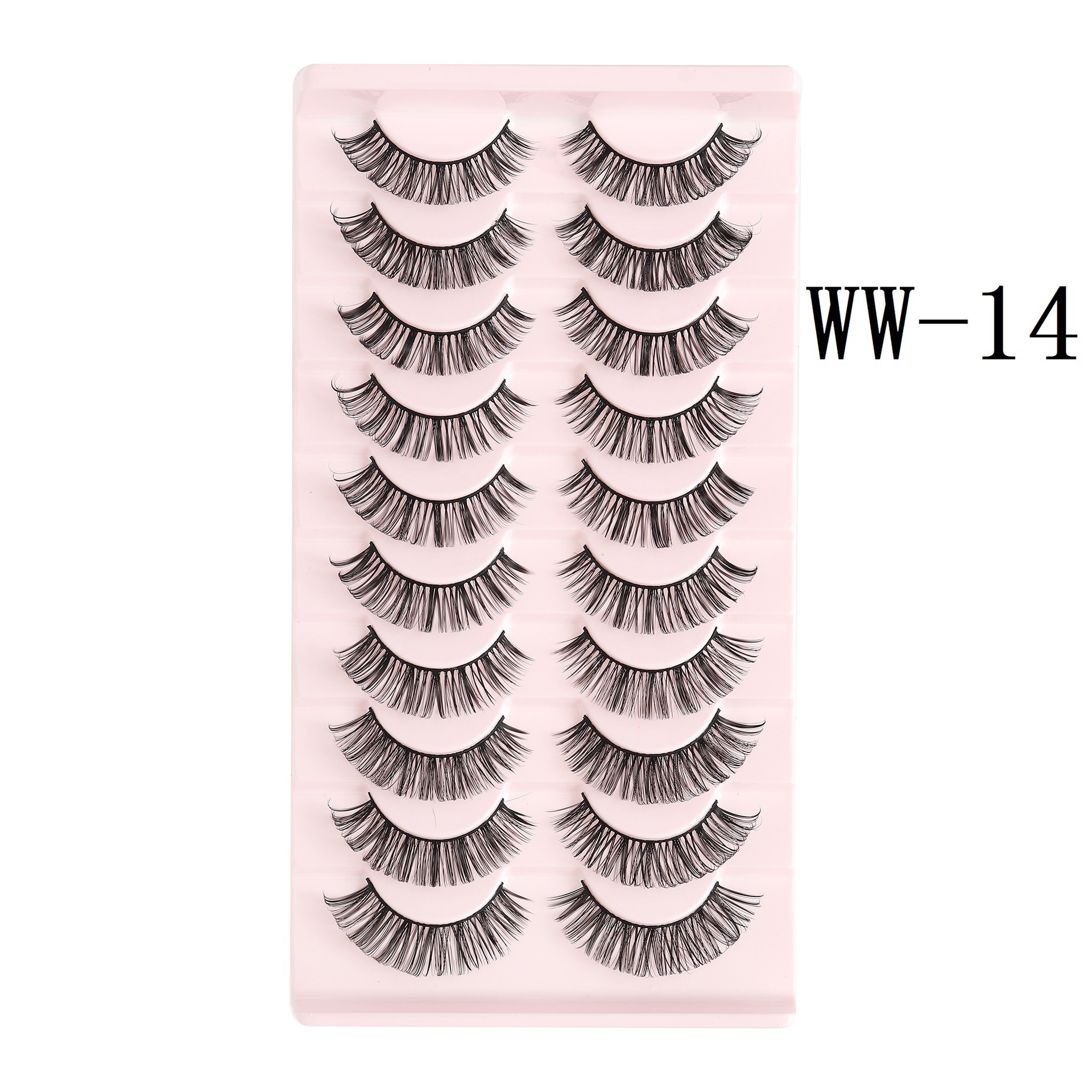 Nuevo ruso pestañas falsas DD curvadas gruesas pestañas europeas y americanas diez pares de pestañas naturales del encanto de la fibra química