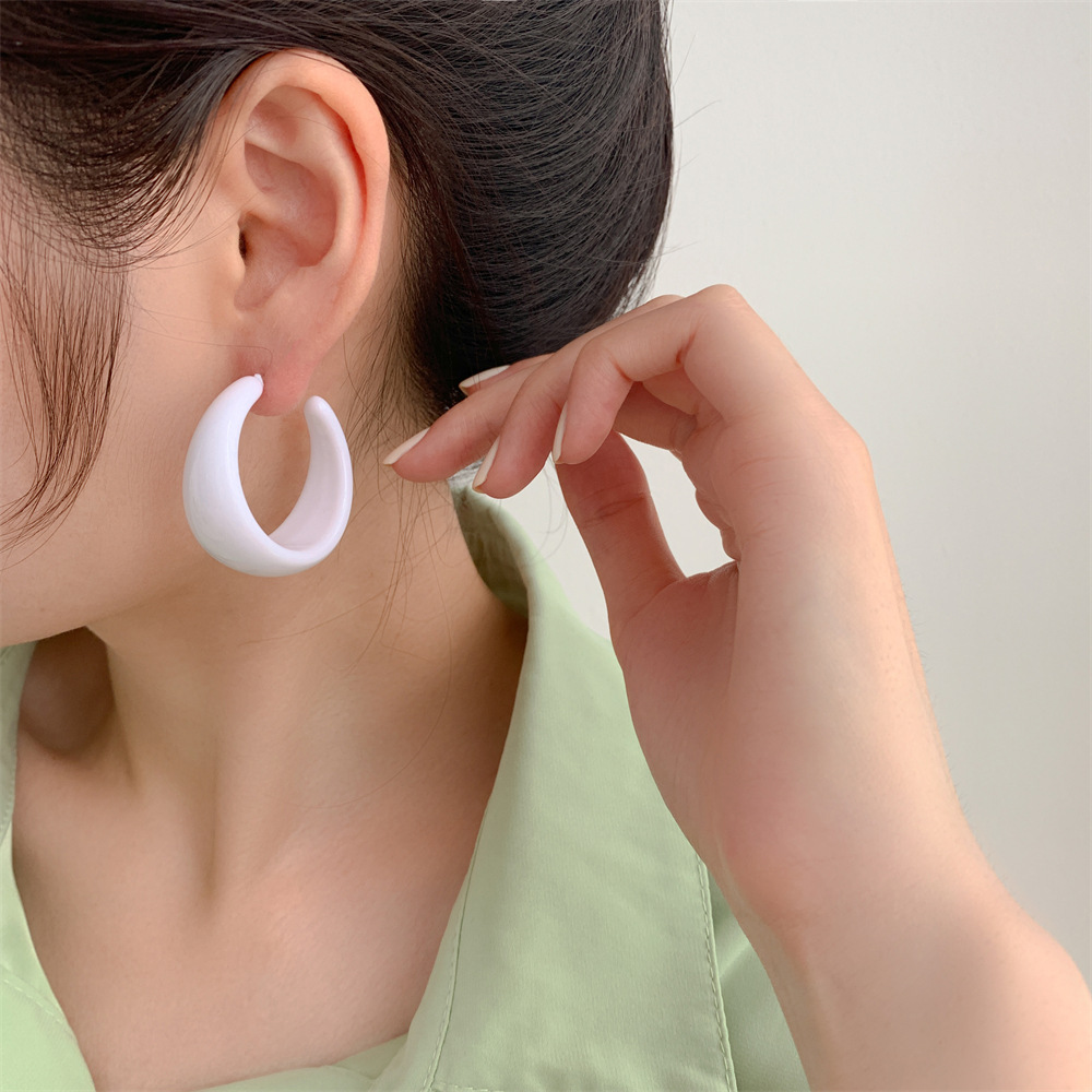 1 Pair Simple Style Geometric Arylic Ear Studs display picture 2