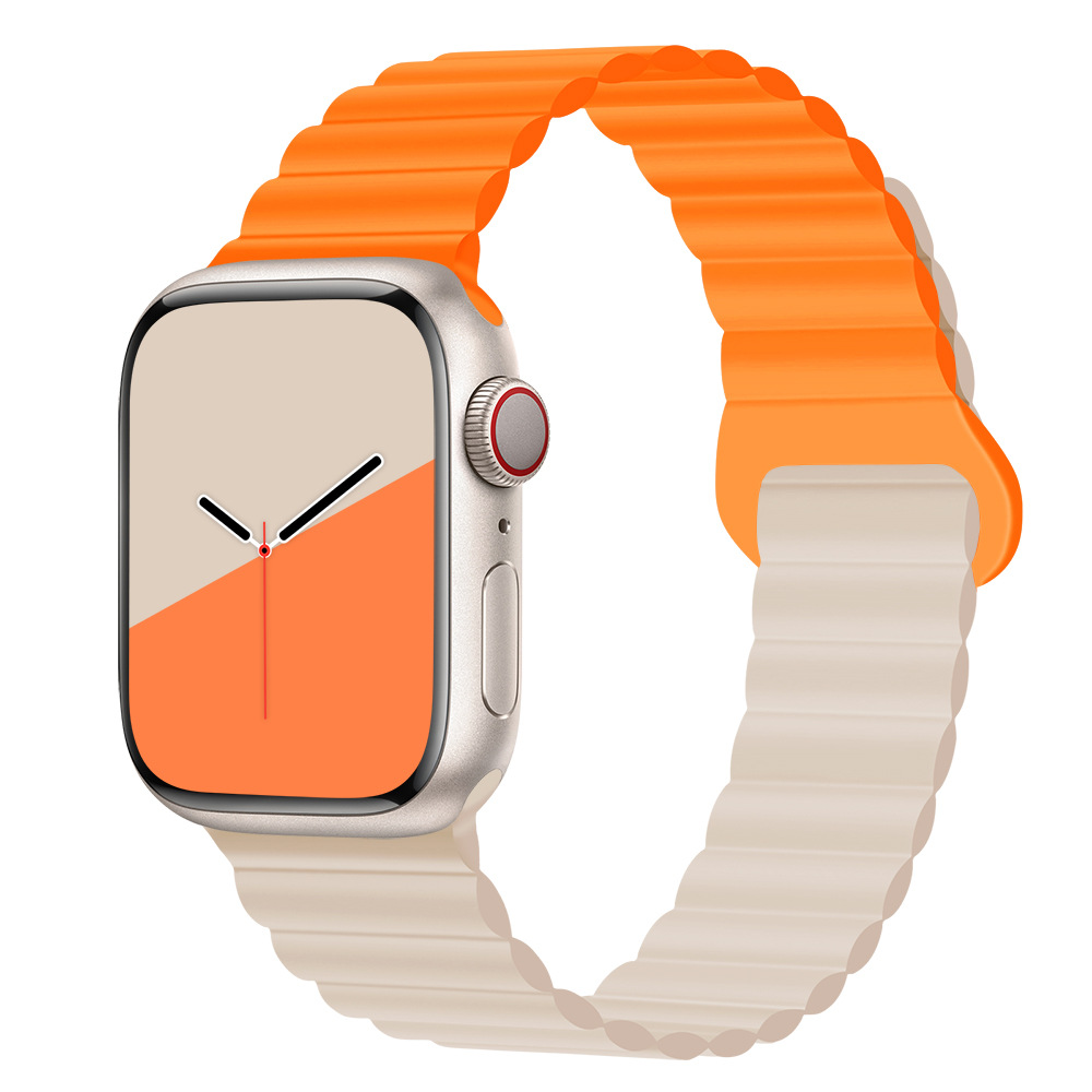 適用iwatchs9ultra1-8世代リンゴ時計バンド磁気吸引時計バンド運動シリコンリンゴ時計バンド