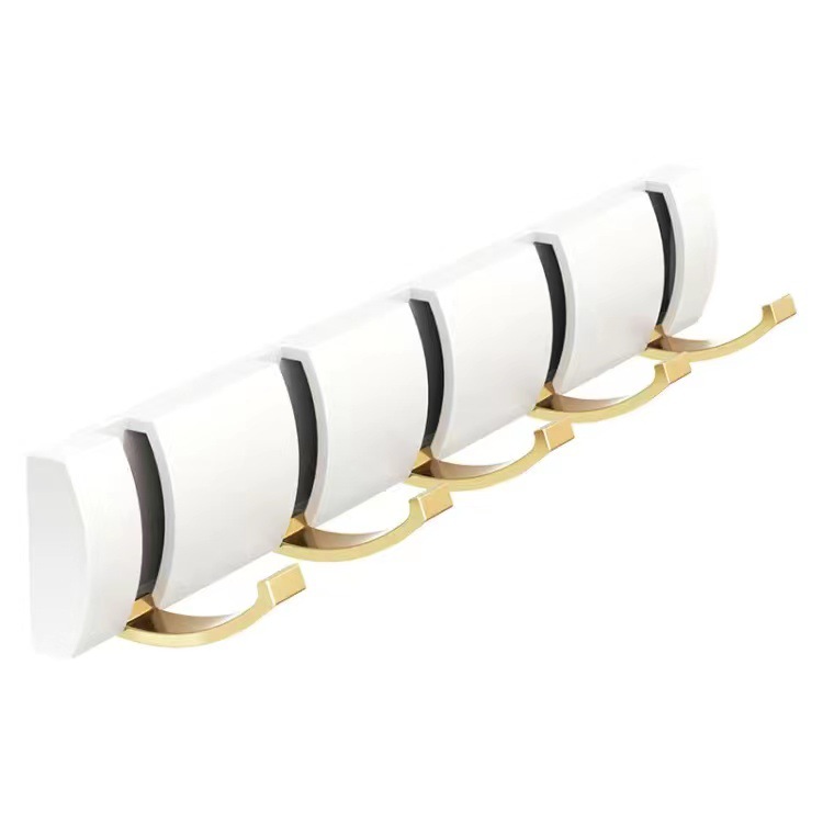 Gancho plegable invisible Gancho para perchero Estante de almacenamiento sin perforación Gancho para fila de toallas Arteque transfronterizo de comercio exterior Aluminio espacial