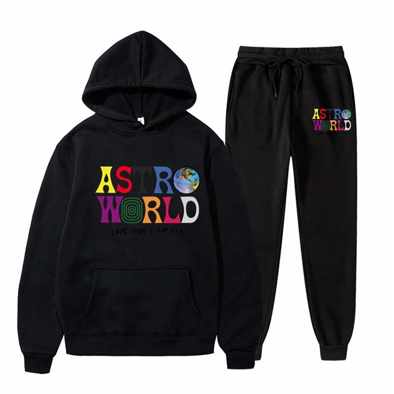 Cross-Border Hot-Selling Travisscotts Astroworld Men's and Women's Hooded Sweatshirt Casual Sports Suit