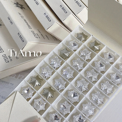 Hanako Same item Super Flash crystal 12mm High quality snowflake diamond K9 Shaped Diamond Christmas Autumn and winter Nail enhancement Jewelry DY