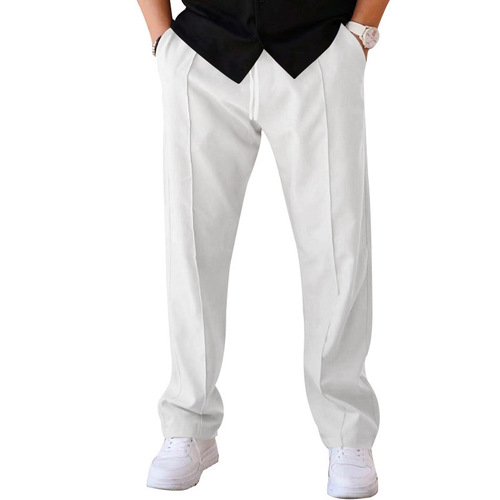 2025 New Cross-Border Pants for Men: Spring/Summer Loose Straight-Leg Sports Casual Trousers—American-Style Oversized Long Pants
