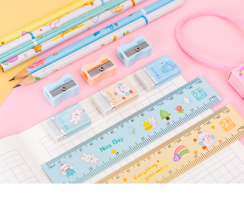1 Set Rabbit Class Learning Plastic Wood Paper Cute Stationary Sets display picture 4