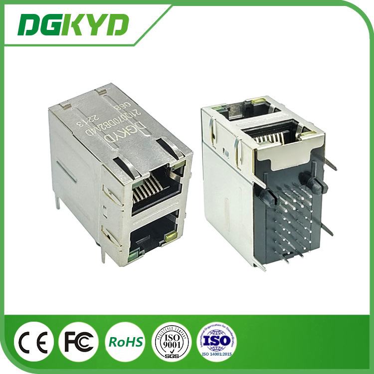 1000 Base-T 2X1 MulTiporT RJ45 ConnecTor wiTh MagneTic RighT Angle ETherneT FilTer 1000 Base-T 2X1 MulTiporT RJ45 ConnecTor wiTh MagneTic RighT Angle ETherneT FilTer