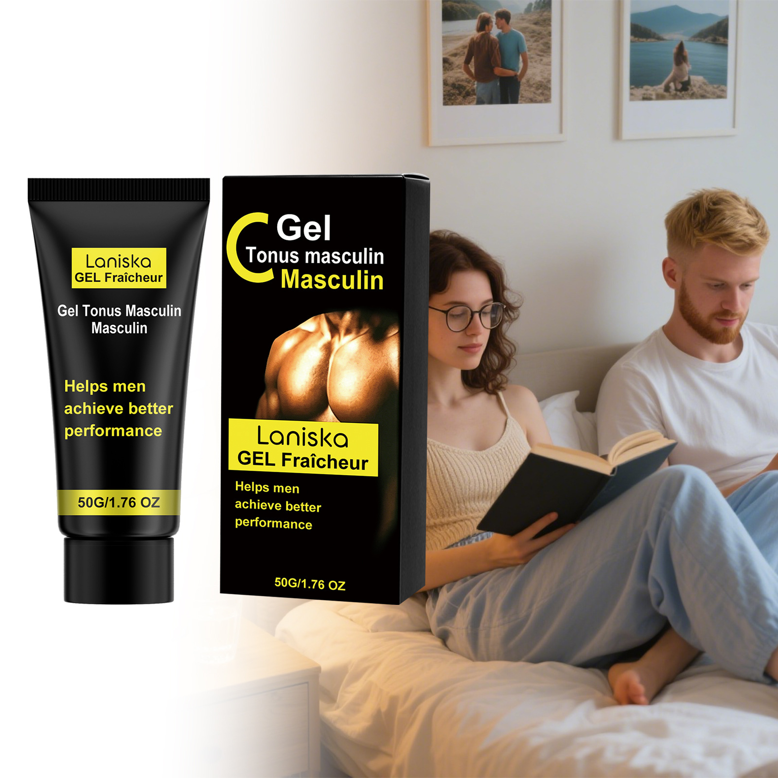 Laniska Men's Care Gel Gentle Ingredients Daily Portable Care Gel for Men's Body Skin
