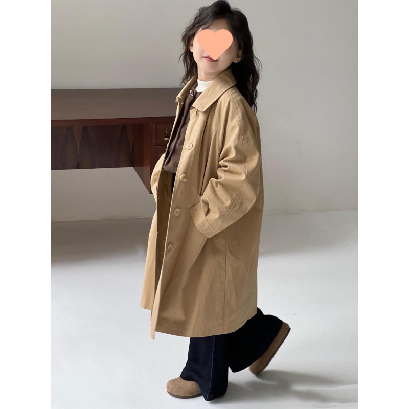 女童长款风衣新款春装外套春秋款大童英伦风童装女孩春季大衣|undefined
