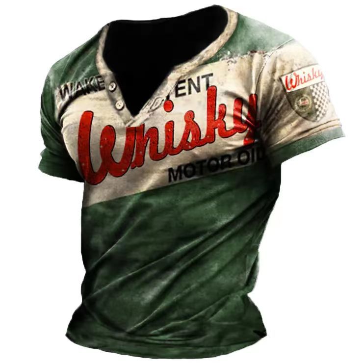 Nueva camiseta transfronteriza de manga larga con cuatro botones de Amazon Templar Impresión 3D Cross Legion imitación algodón pull rack manga larga T