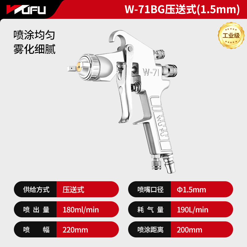 Wufu w71 Pistola neumática coche de alta atomización w77 pintura de látex W101 pintura muebles capa de imprimación PISTOLA DE PULVERIZACIÓN