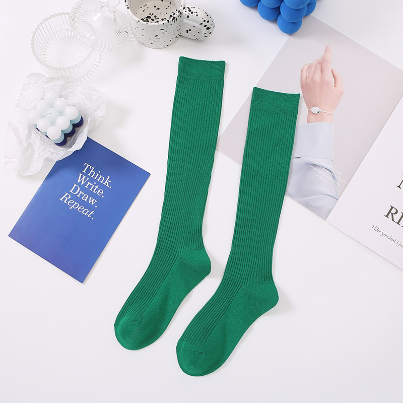 Calcetines de becerro de las mujeres ins medias de rayas de dos barras de moda primavera y otoño estilo universitario japonés JK calcetines altos de rodilla